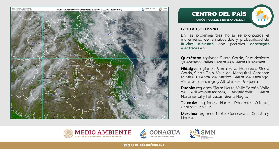 Ocasiona frente frío número 28 lluvias y bajas temperaturas en Puebla: Protección Civil