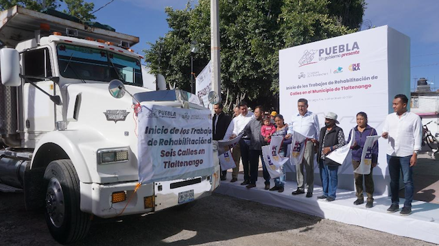 Sergio Salomón, encabezó el inicio de la rehabilitación de calles de Tlaltenango