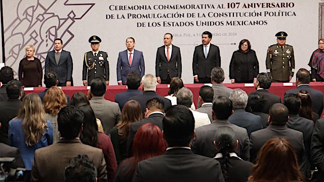 En Puebla se recordó el 107 aniversario de la Promulgación de la Constitución Mexicana