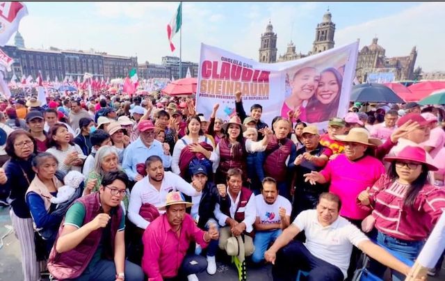 Tonatzin Fernández, encabezó delegación cholulteca en arranque de campaña de Claudia Sheinbaum.