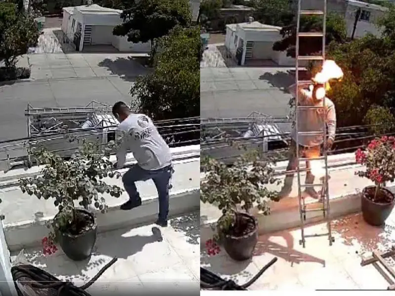 Se viraliza a hombre que recibe choque elétrico