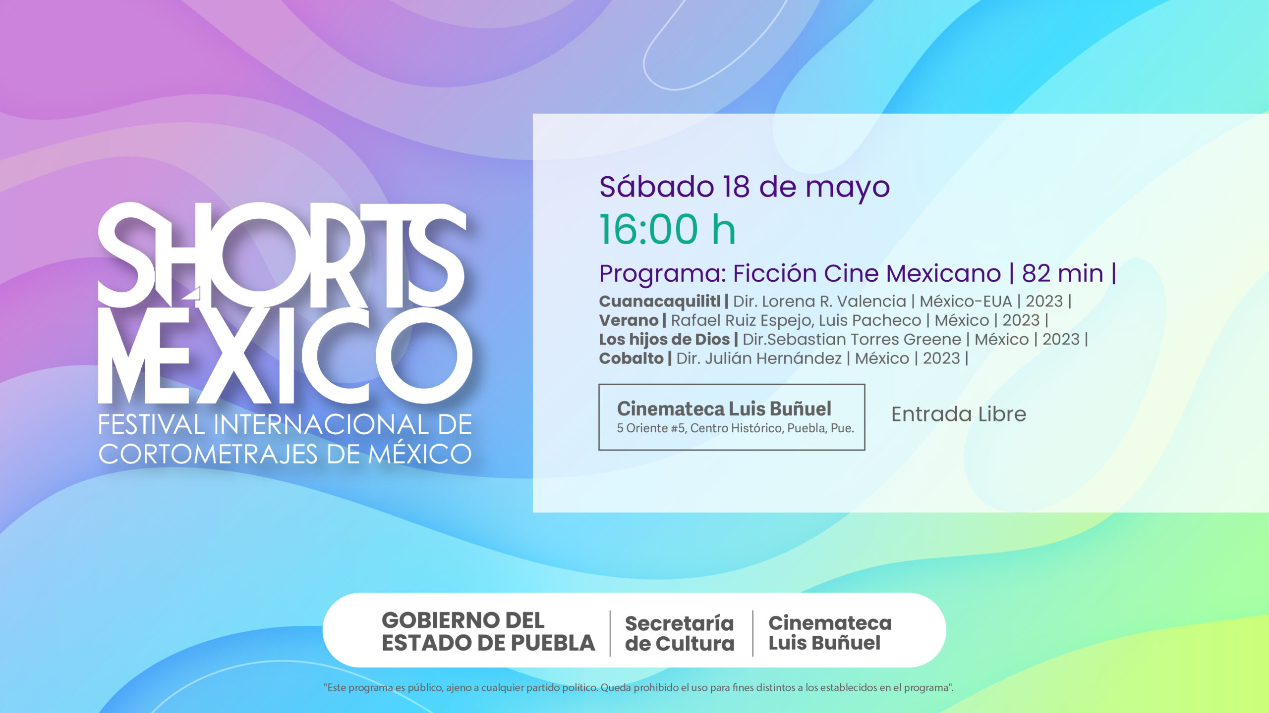 Llega a Puebla exhibición del Festival Internacional de Cortometrajes “Shorts México”