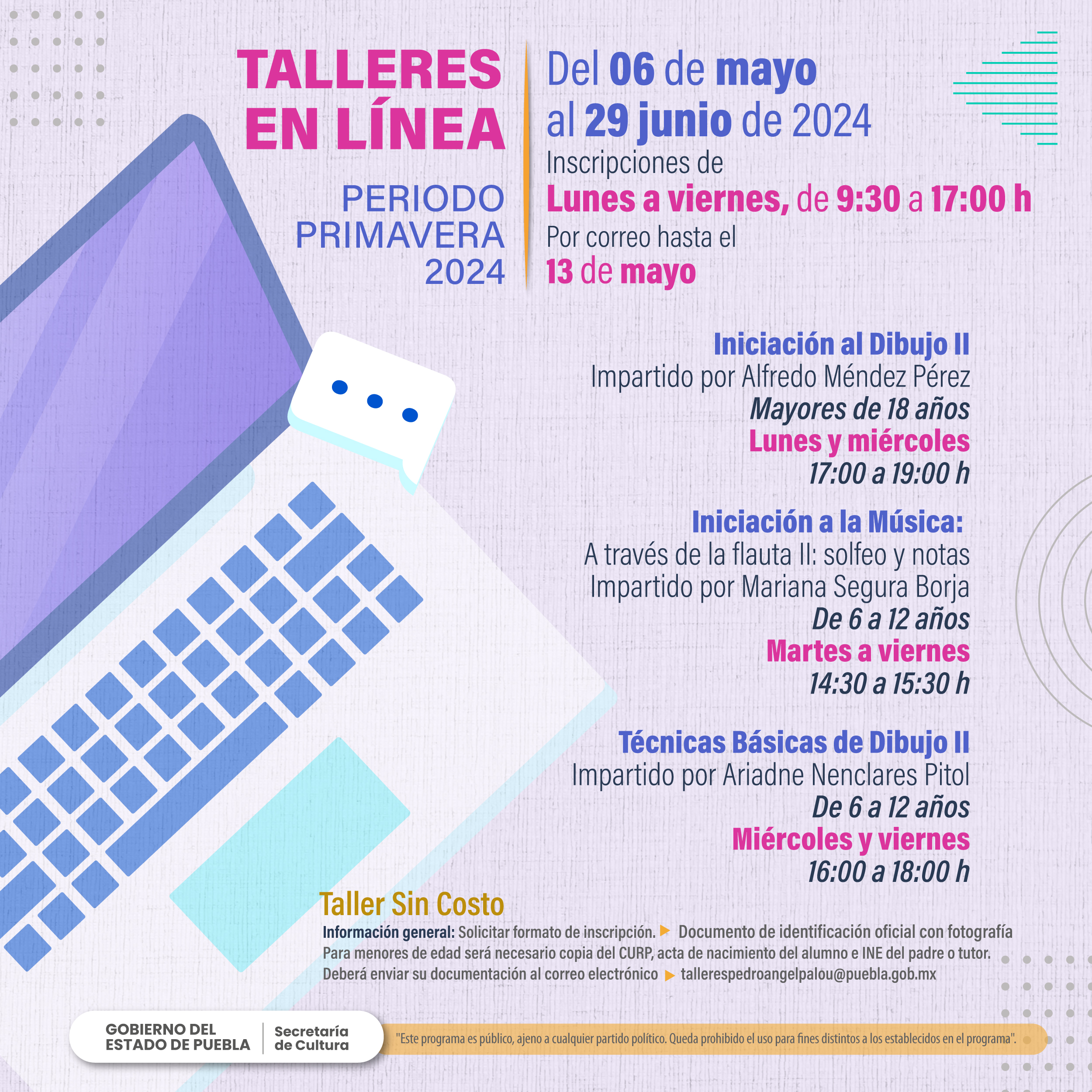 Ofertan Talleres de Iniciación Artística 40 cursos para periodo primavera 2024
