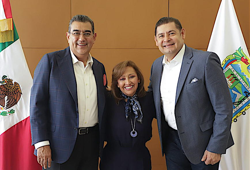 Sergio Salomón y Alejandro Armenta, se reunieron con Lorena Cuéllar