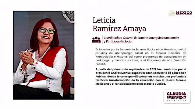 Leticia Ramírez, será la coordinadora de asuntos intergubernamentales