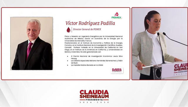 Sheinbaum: Víctor Rodríguez Padilla, será el director de Pemex
