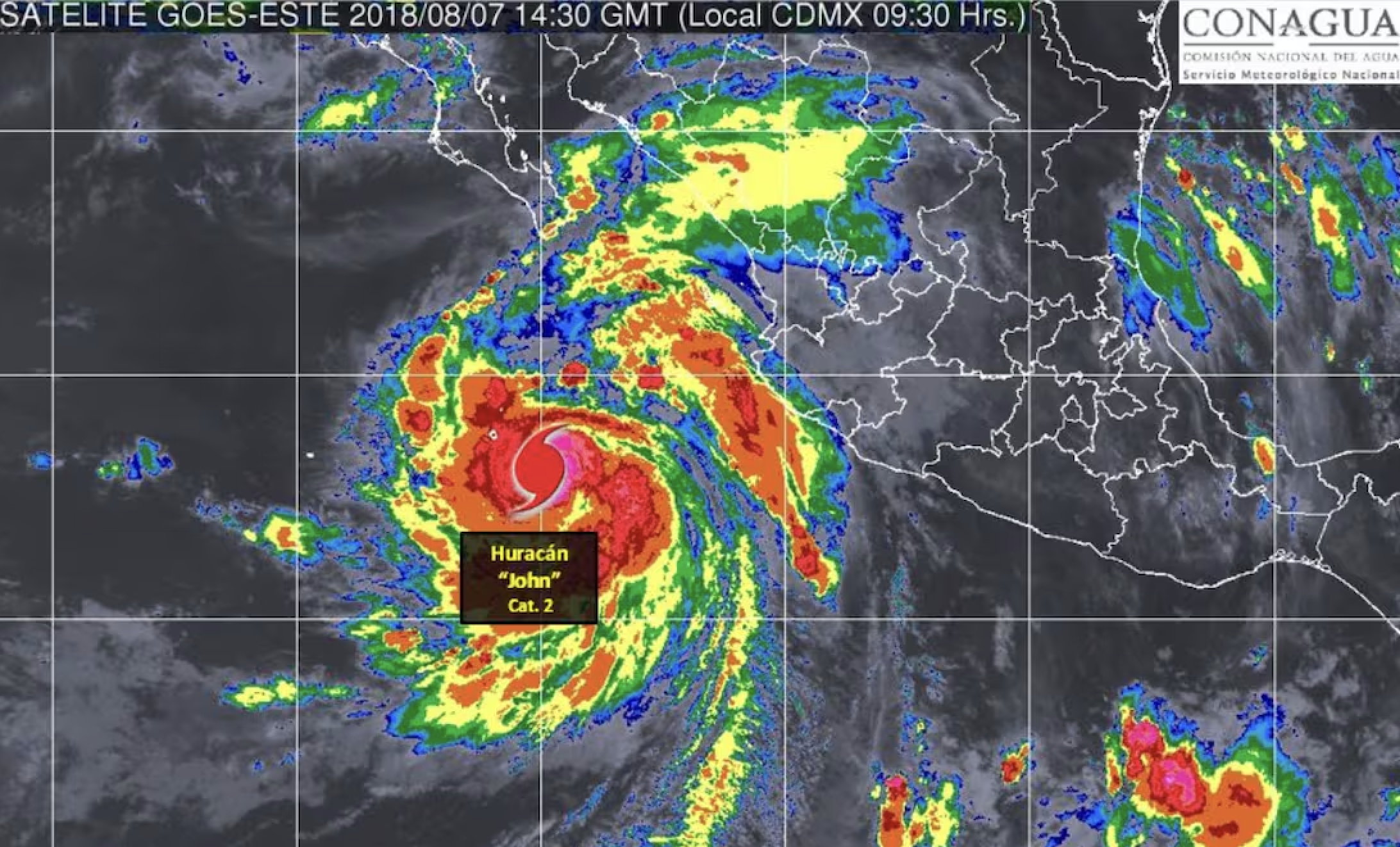 Huracán ‘John’ amenaza a 11 estados de México