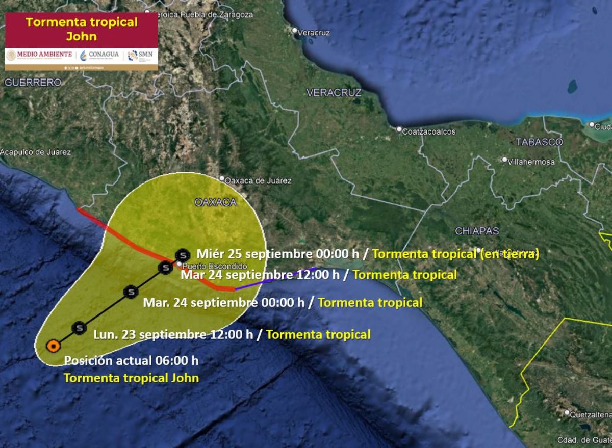 Tormenta tropical John llega a México; amenaza a Oaxaca y Guerrero