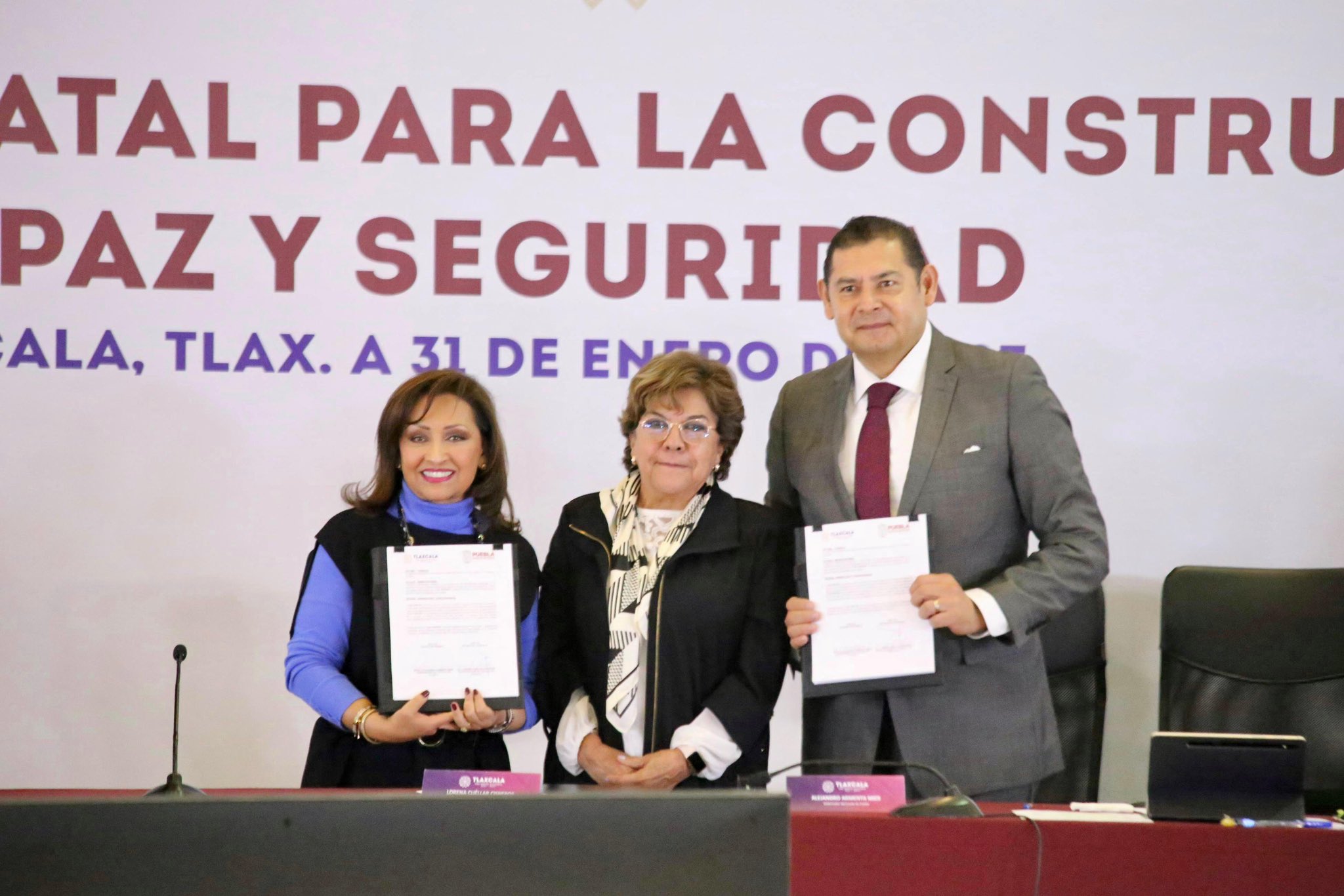 Armenta y Cuéllar firman convenio para la construcción de la paz entre Puebla y Tlaxcala