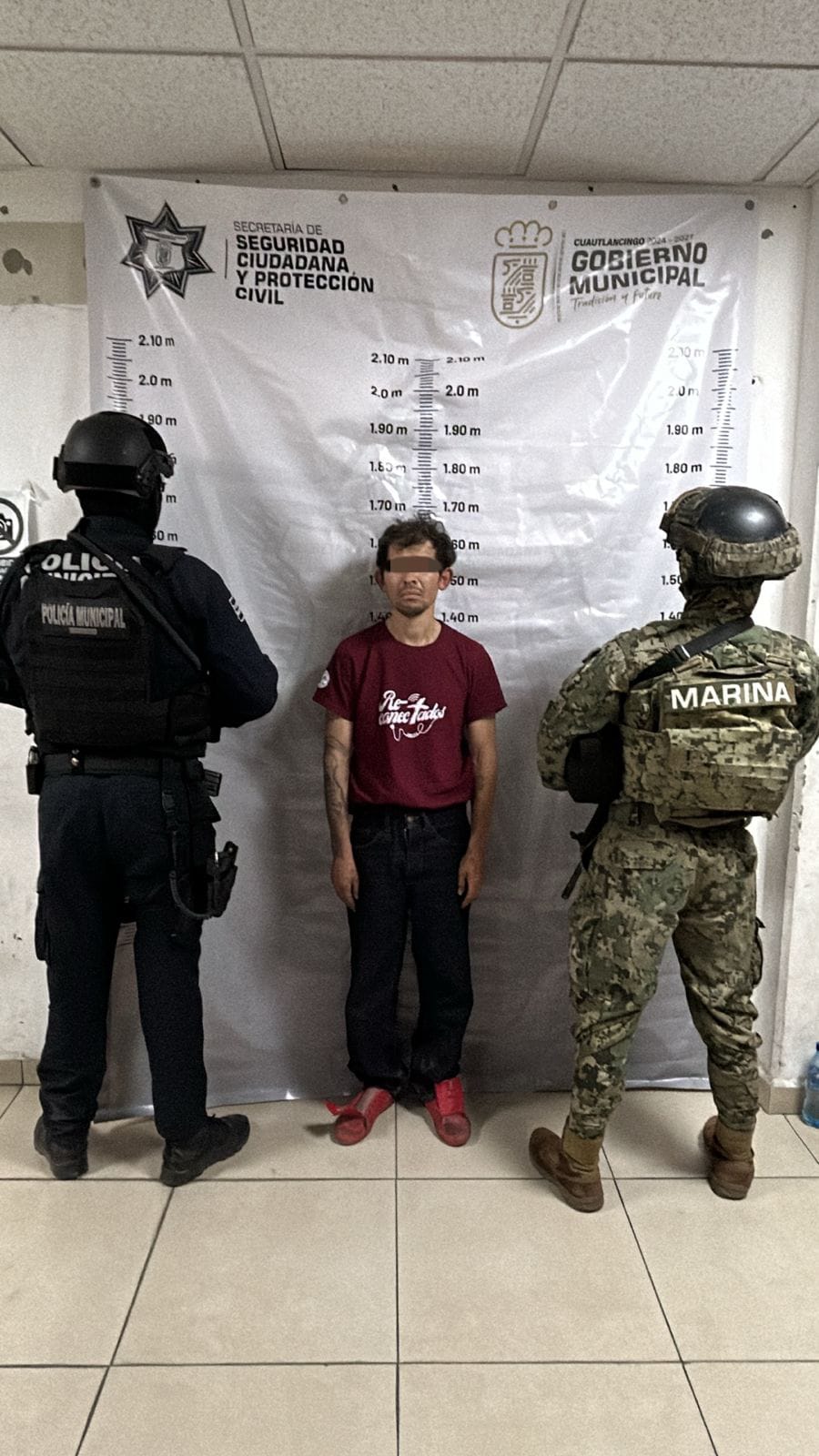 SSCYPC de Cuautlancingo detiene a un hombre por supuesto narcomenudeo y robo de vehículo