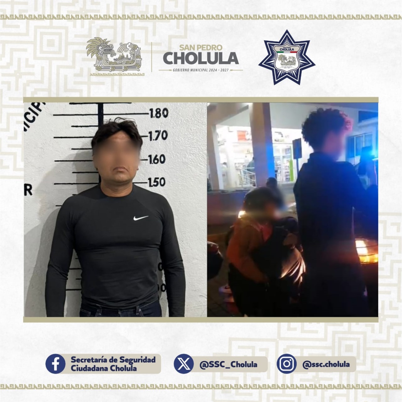 Detienen a Geovanni “N” por conducir de manera imprudente con menores sin casco en San Pedro Cholula