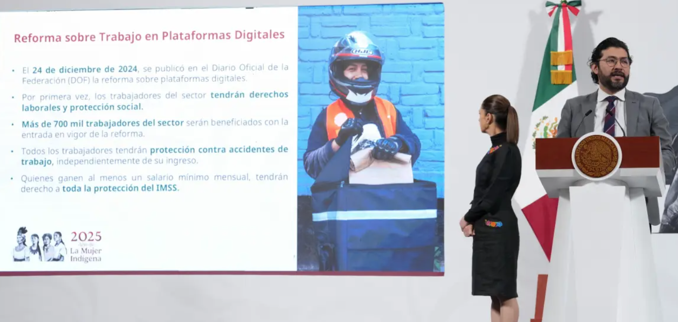 Sheinbaum impulsa reforma laboral para trabajadores de plataformas digitales