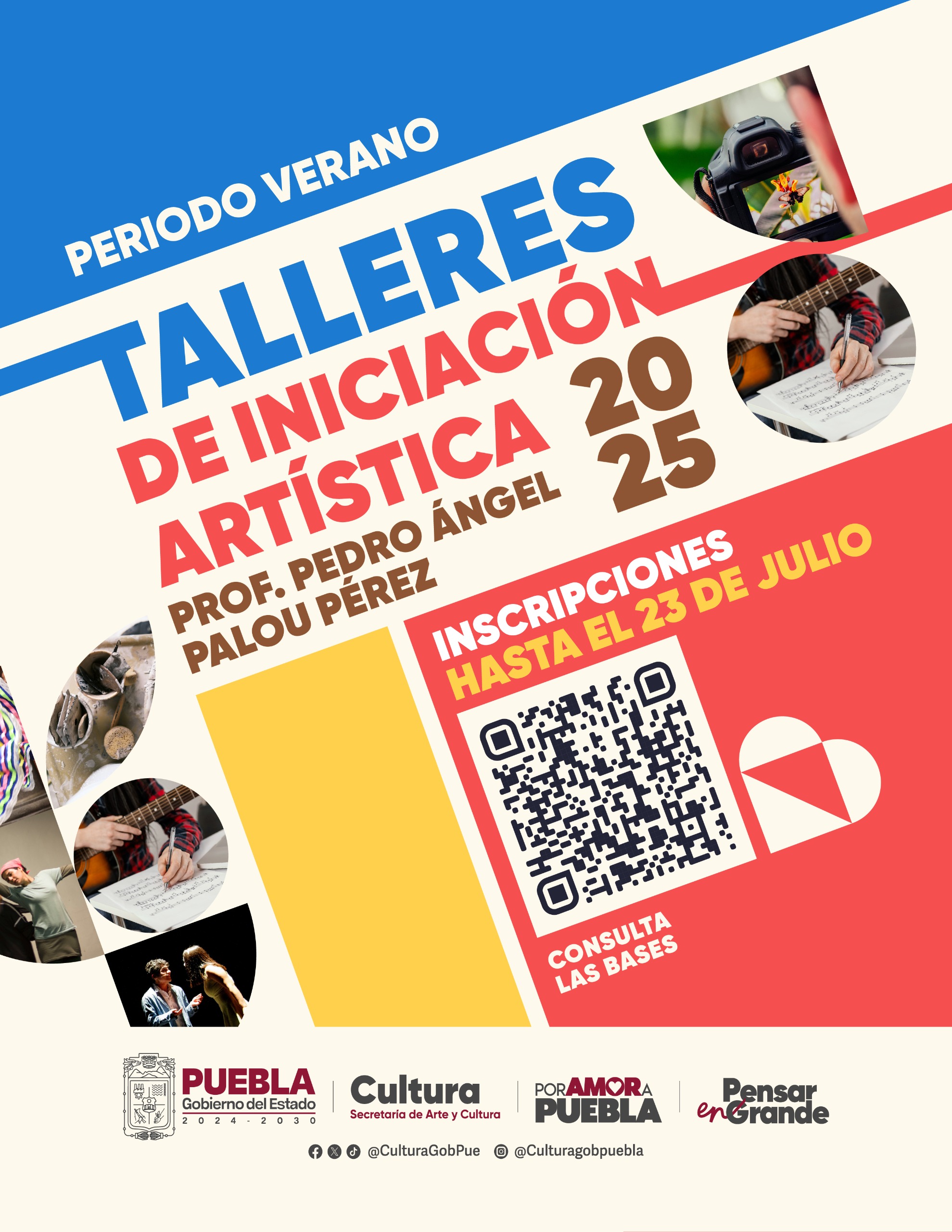Inscribe a tus hijos en los más de 40  talleres de iniciación Artística «Pedro Ángel Palou Pérez» que ofrece el gobierno de Puebla