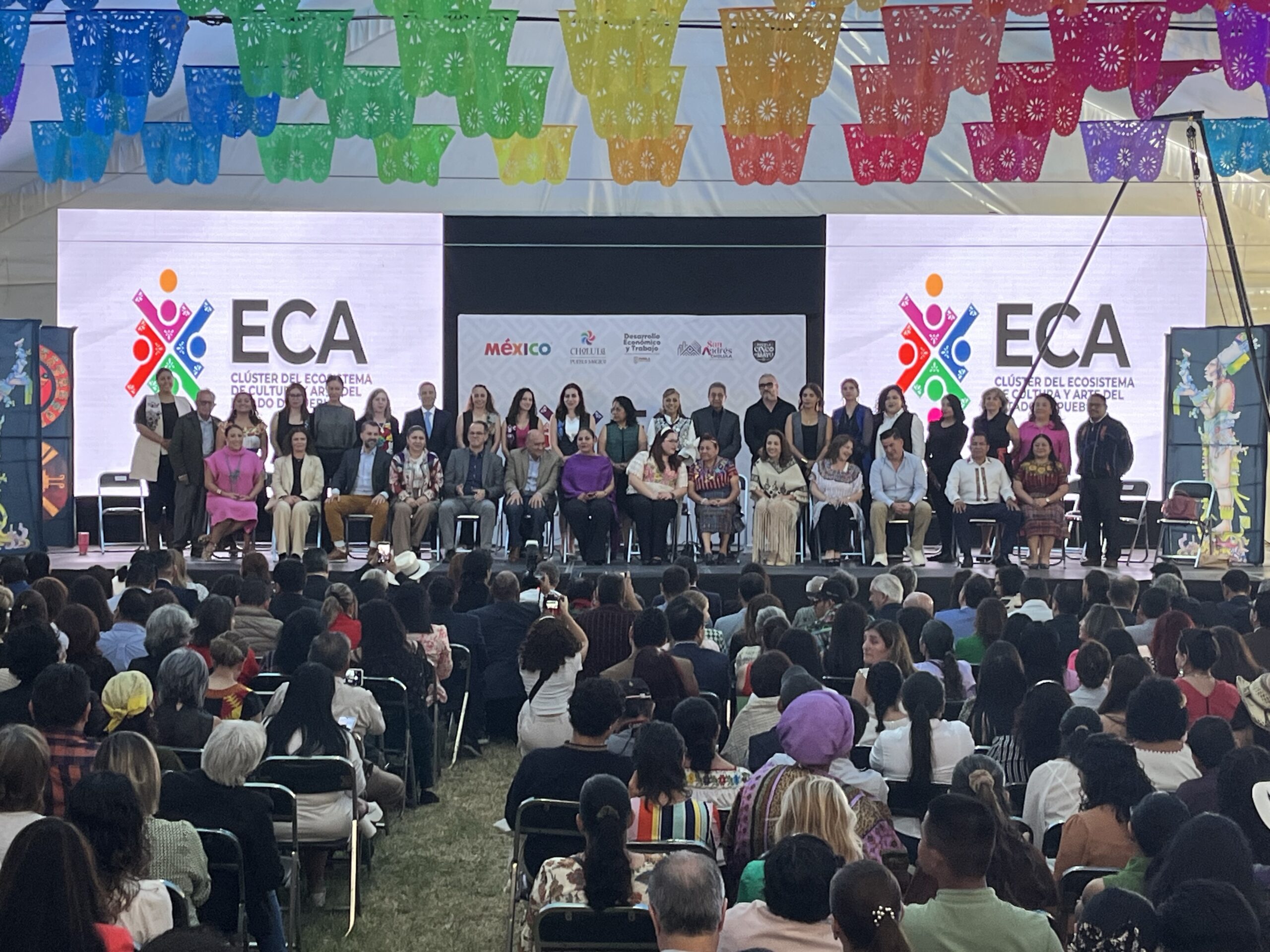 Rigoberta Menchú visitó San Andrés Cholula para el lanzamiento del Clúster de Cultura y Arte de Puebla