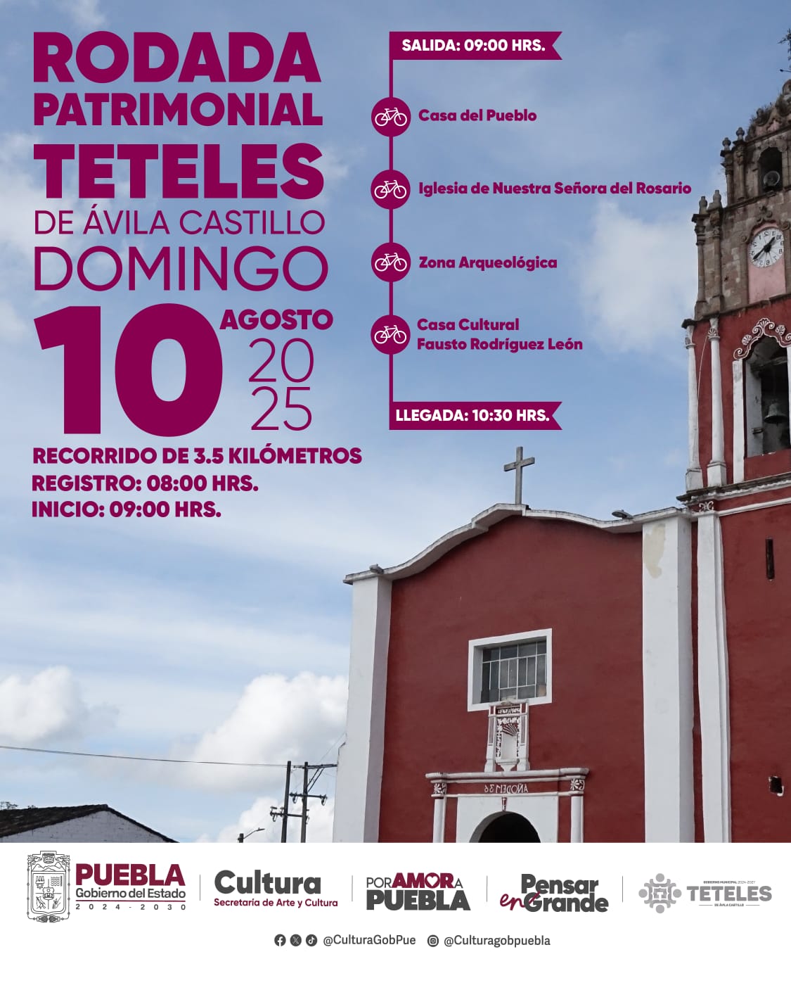 Paz, cultura y deporte en Rodada Patrimonial de Teteles de Ávila Castillo