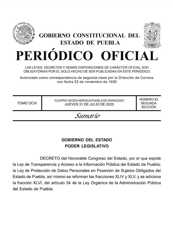 Entró en vigor el órgano desconcentrado «Transparencia para Puebla y sus Municipios».