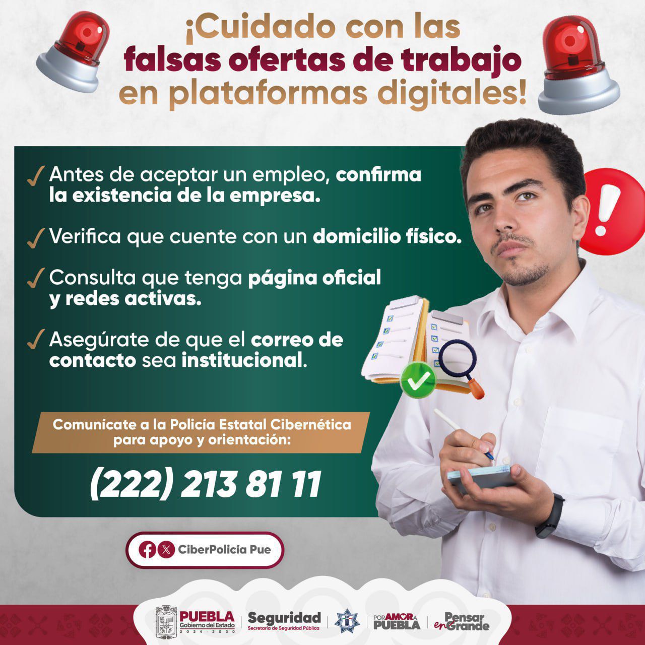 ¡CUIDADO!, con las ofertas de empleo falsas en plataformas digitales: SSP