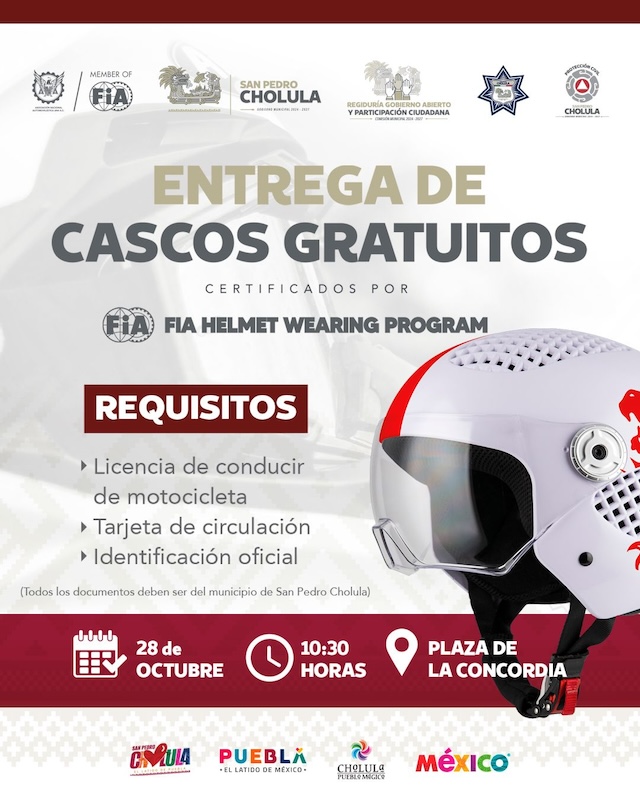 ¡Cascos gratis para motociclistas!