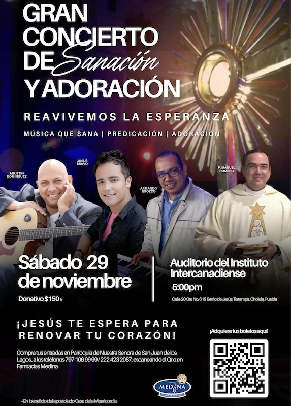 Gran Concierto de Sanación y Adoración, y reconocidos cantautores mexicanos