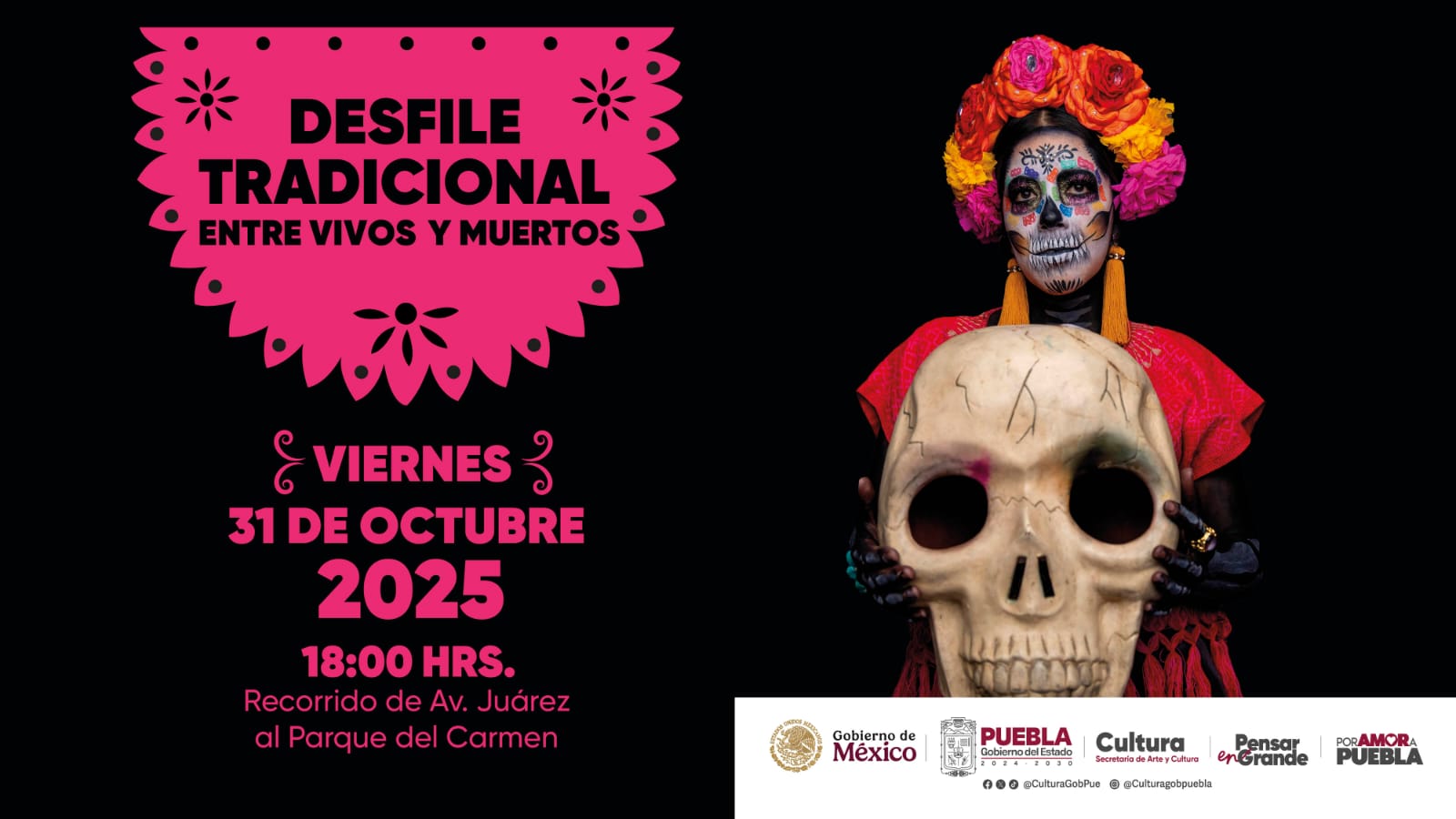 El Gobierno del Estado invita al desfile “Entre Vivos y Muertos 2025”