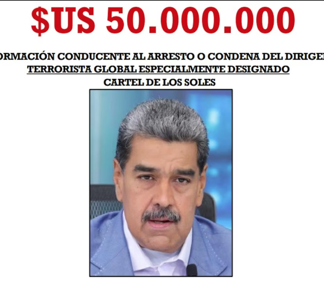 EE.UU. declara terrorista al “Cártel de los Soles” y acusa a Maduro de liderarlo; Caracas lo rechaza como una “patraña”