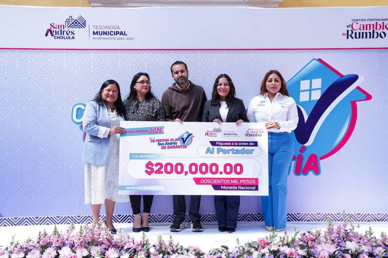 Entregan los premios del Sorteo predial de San Andrés Cholula