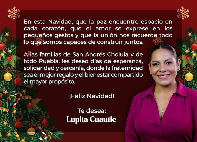 «En esta Navidad, que la paz encuentre espacio en cada Corazón»: Lupita Cuautle