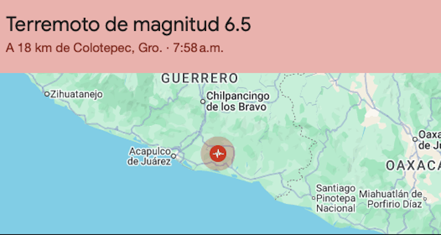 Sismo en Guerrero; se sintió en Puebla y Ciudad de México 
