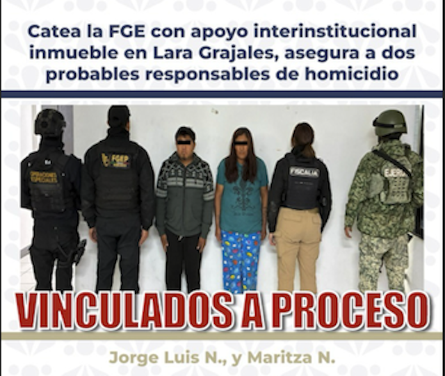Detienen a presuntos homicidas en cateo realizado en Lara Grajales