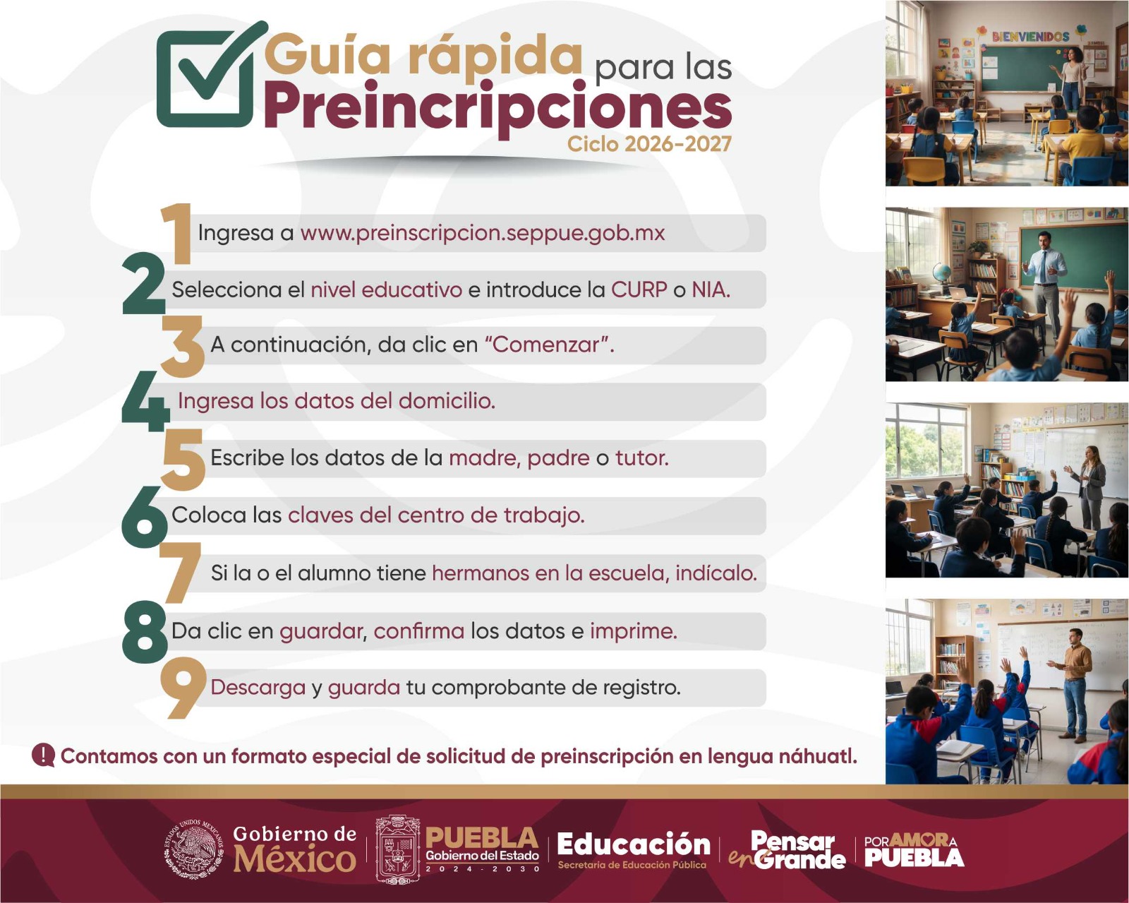 Inicia SEP Proceso de preinscripciones del 3 al 27 de febrero