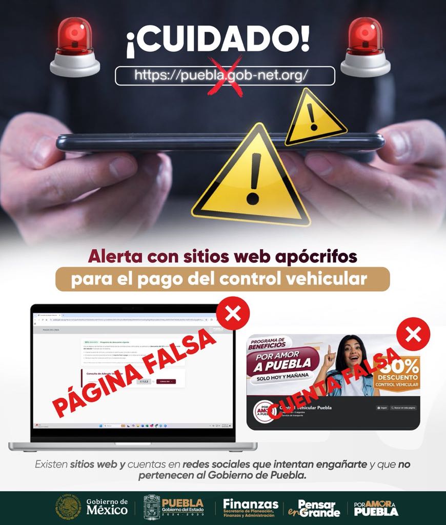 Secretaria de Finanzas alerta del riesgo de fraude por el pago de control vehicular