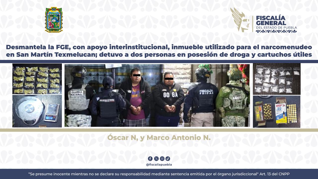 Desmantela la FGE,  inmueble utilizado para el narcomenudeo en San Martín Texmelucan