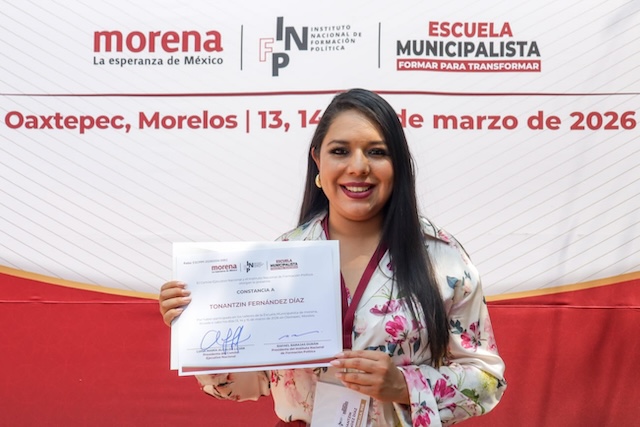 Alcaldesa Tonantzin Fernández, participó en la Escuela Municipalista de Morena