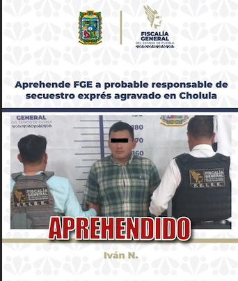 Exsindico de Cholula Iván N. acusado de secuestro exprés; detenido quedó a disposición del Juez de Control