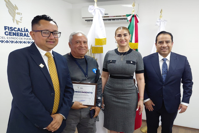 CAETO recibe reconocimiento de la Fiscalía General de Puebla