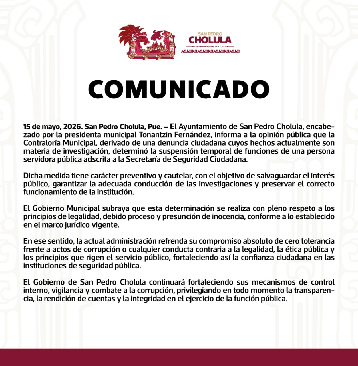 Investiga gobierno de Tonatzin presunto acto de corrupción de servidora pública