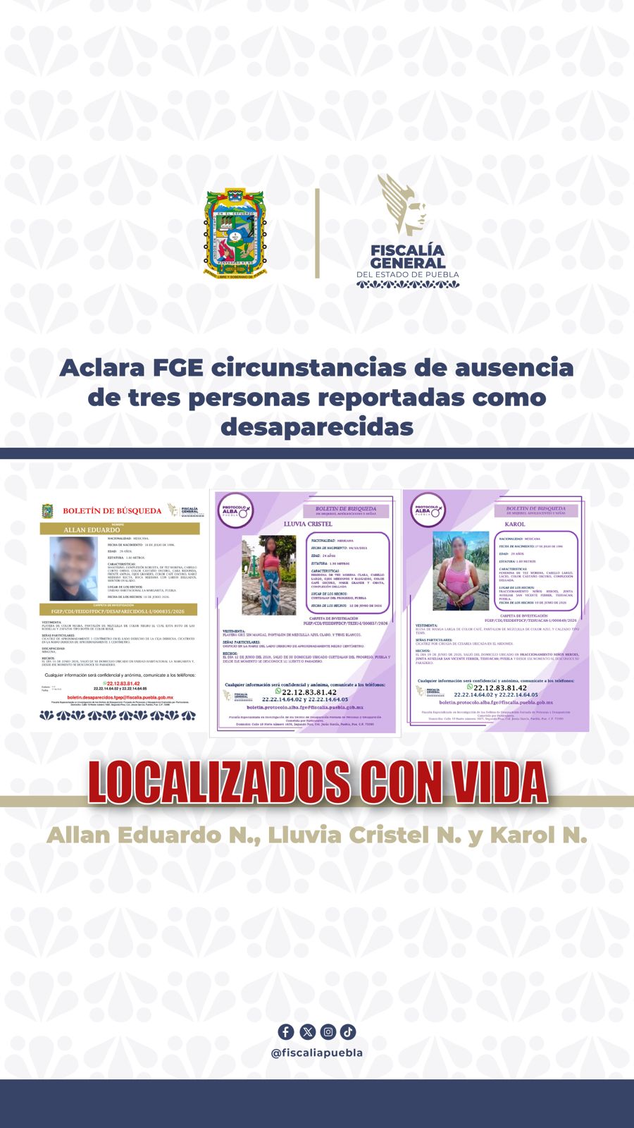 Resuelve Fiscalía de Puebla: la verdad detrás de la ausencia de Allan, Lluvia y Karol
