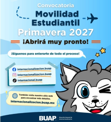 Lanza Buap convocatoria de movilidad estudiantil 2027