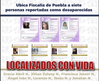 Localizan con vida a 7 personas reportadas como desaparecidas