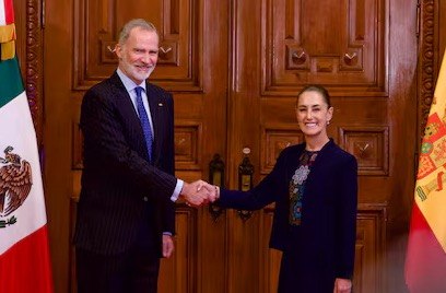Claudia Sheinbaum recibe al Rey Felipe VI de España en Palacio Nacional