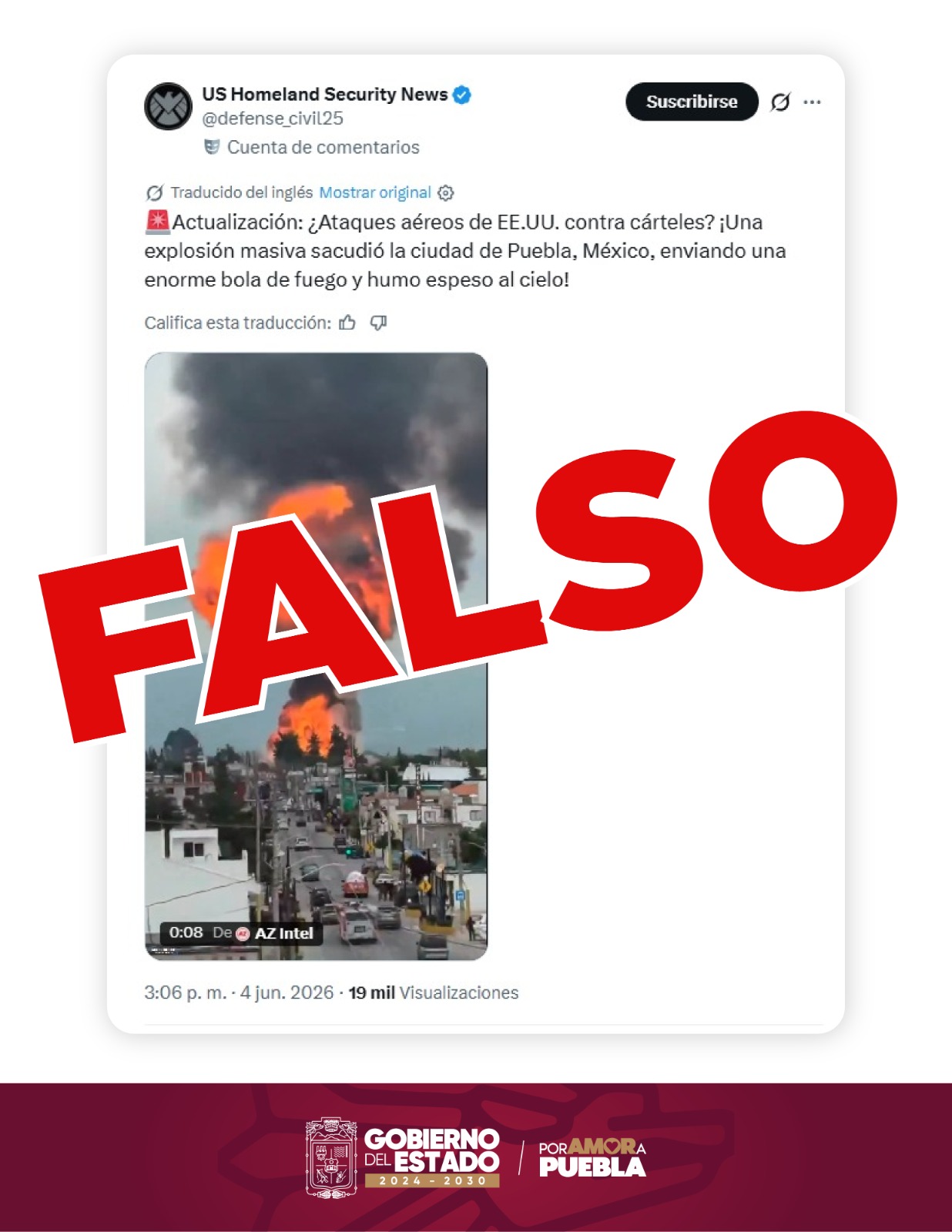 Alto a la desinformación.. Falso que existan ataques aéreos de EU en México