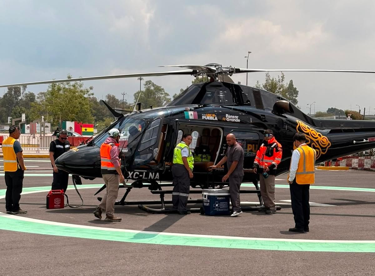 Trasladan de urgencia en helicóptero un “hígado” de Puebla a la Ciudad de México