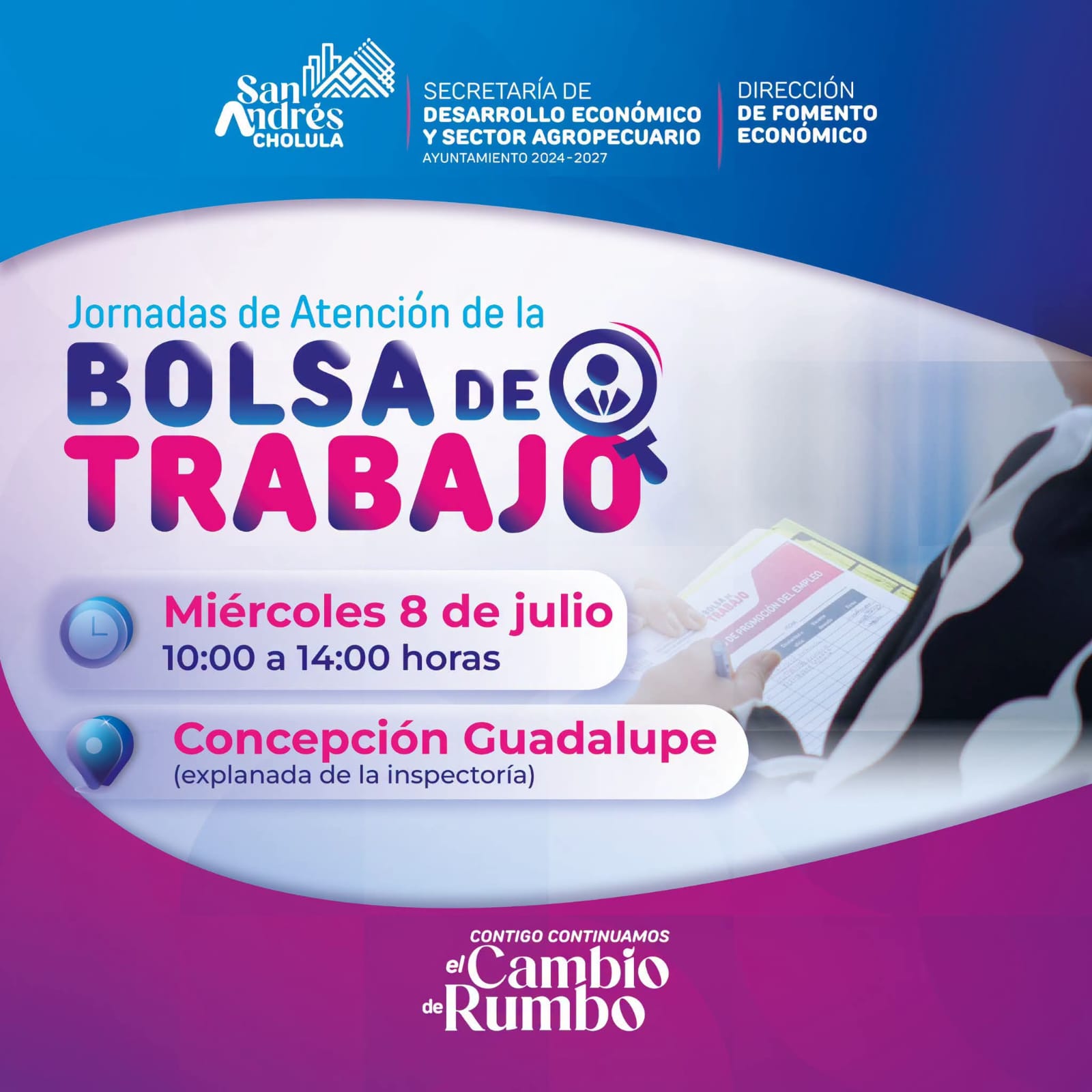 San Andrés Cholula ofrece 319 plazas de empleo formal en Concepción Guadalupe