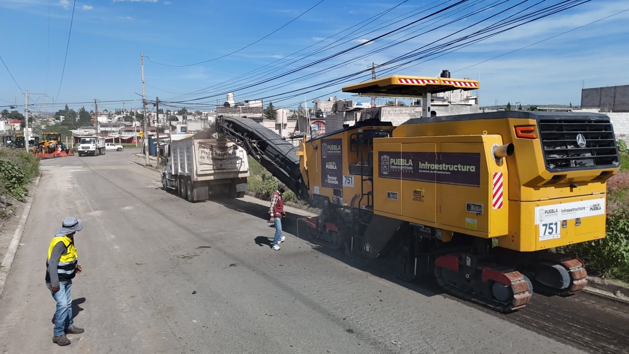 Rehabilitan la 145 Poniente y Popocatépetl, como parte del Programa de Pavimentación 2026