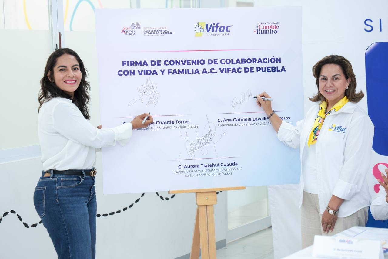 Vifac y Dap concretan convenio con Gobierno de San Andrés Cholula